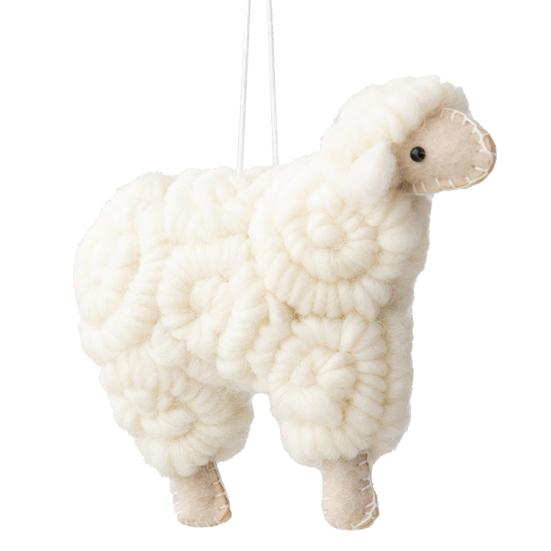 

Подвеска в виде овцы в скандинавском стиле, ручная работа, мультяшная имитация животного, мягкая ткань, декоративный рождественский подарок, милая фетровая овца, рождественская елка, настенное украшение бежевый