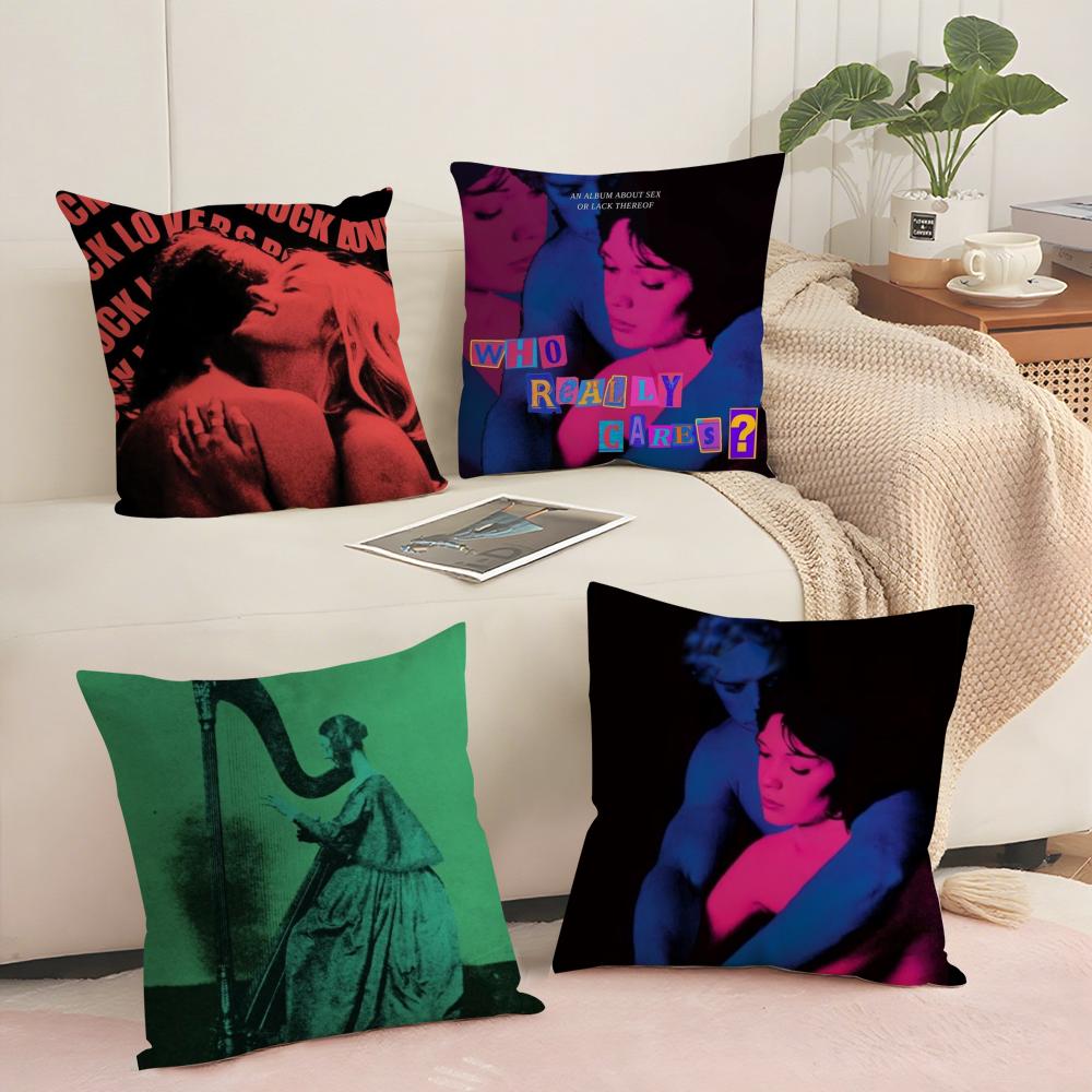 Band Music T-Tv-Girl Cushion Cover Soft Short Plush Pillow Cover Smooth Cozy Texture Aesthetic Cushion Case Home Decor