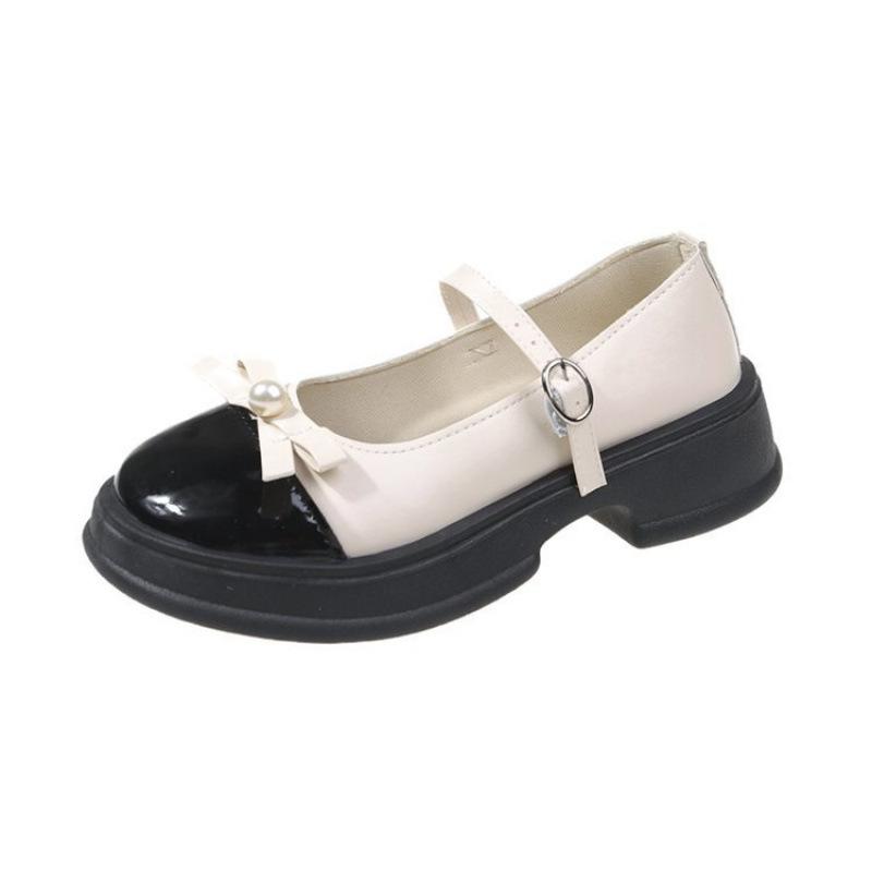 Französische Retro Mary Jane Schuhe Damen 2025 Sommer und Herbst Schleife Plateau kleine Lederschuhe Soft Sister Stil lässige Slipper