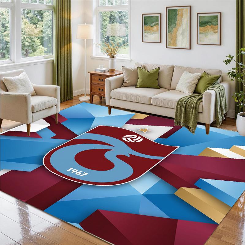 Trabzonspor FC Design Crystal Velvet Rug Soft Decorative Mat for Bedroom Entrance