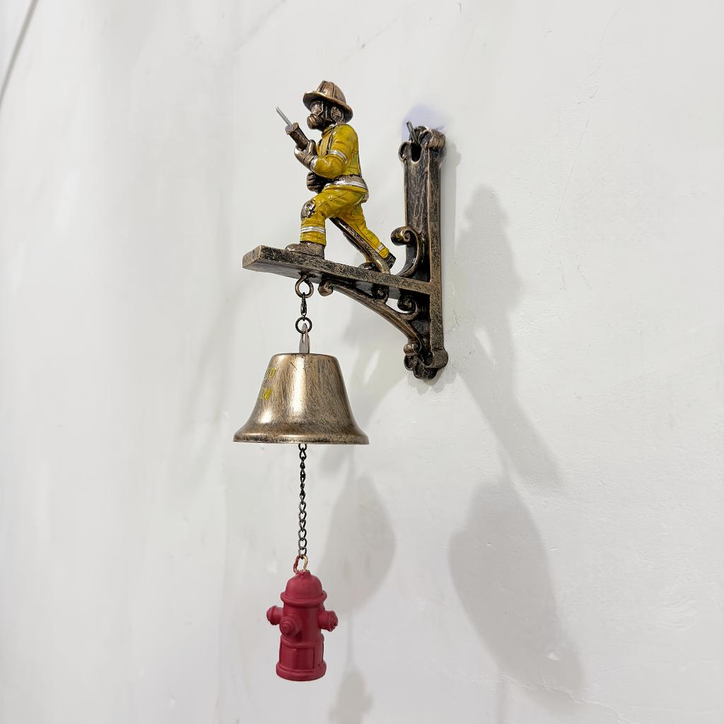 Firefighter Tribute Decorative Doorbell, Resin Wall Hanging Ornament, Indoor And Outdoor Universal Home Decoration, Memorial Gift For Firefighters