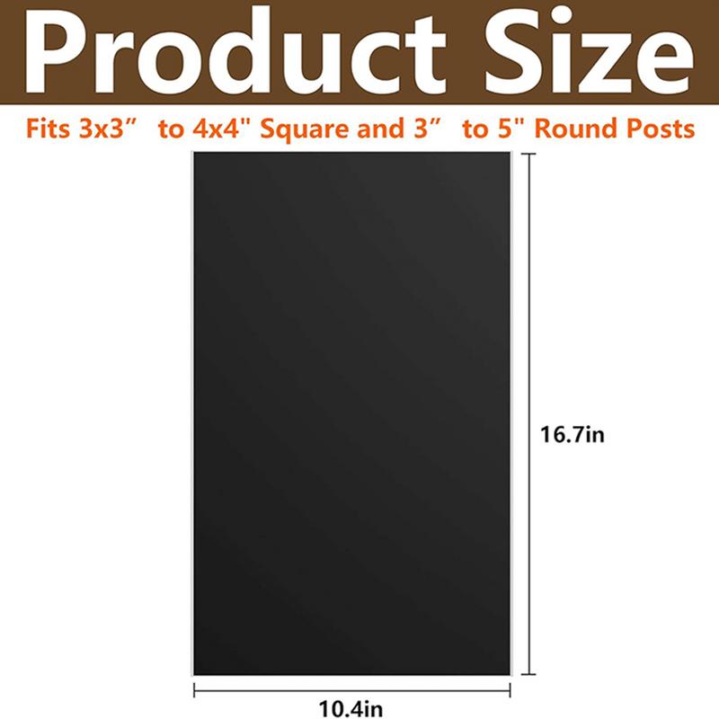 Fence Post Protector Waterproof Wood Pole Wrap 42.5x26.5cm/16.73x10.43 Inch Self-adhesive Protection Cover Outdoor Protective