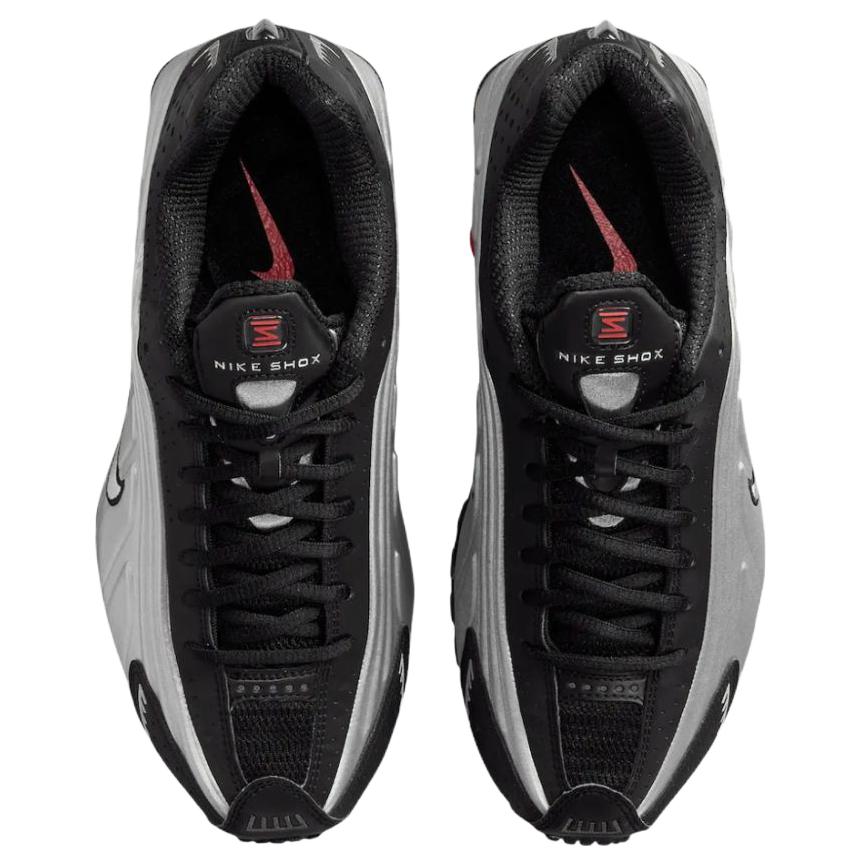 New Nike Shox R4 Anti Slip Wear Resistant Low Top Casual Running Shoes Unisex Silver Black AR3565-011