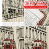 2pcs   2D FLAT PRINTING Curtains (Without Rod) London Streets Christmas Holiday Curtains with Digital Printing Polyester Easy