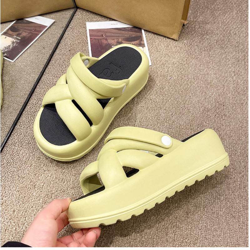 Fashion Women Platform Slippers Summer Sandals 2 Way Wear Fashion Street Wedges Shoes Soft EVA Girls Indoor Beach Slides