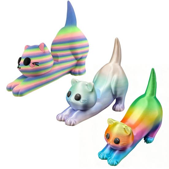 Niedlicher Katzen Handyhalter Multifunktionaler Desktop-Halter für Mobiltelefone Dekorativer PLA-Kunststoffständer für Streaming und Videoanrufe