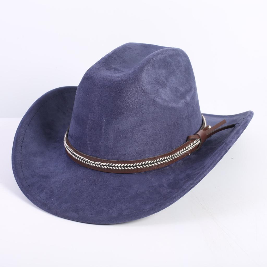 Neue Farbe Western Cowboyhut Herren und Damen Pendler Vielseitig Einfacher Stil Breiter Rand Zylinder Sonnenhut