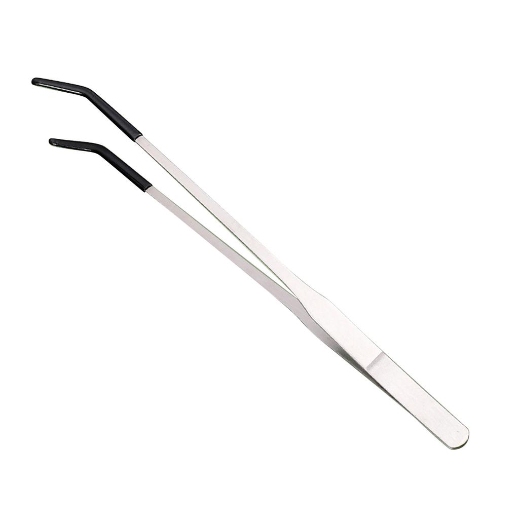 2pcs Bent Tip Tweezers For Crafts Stainless Steel Straight And Curved Nippers Tweezers Feeding Tongs For Reptile Lizards Spider