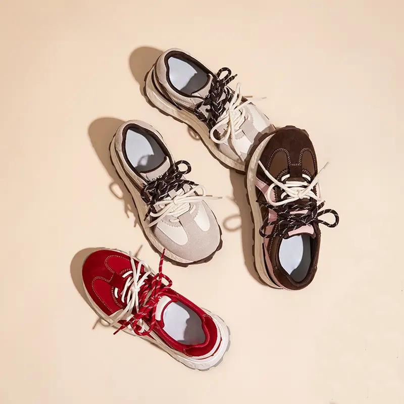Fashion Women's Fashion Chunky Platform Sneakers Spring Summer New Platform Breathable Mesh Shoes for Women Rubber Soled Sports Shoes