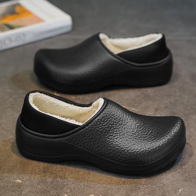 Waterproof Cotton Slippers for Men Winter  New Cashmere Thickened Warm Waterproof Non-slip Indoor Shoes Couple Cotton Slippers
