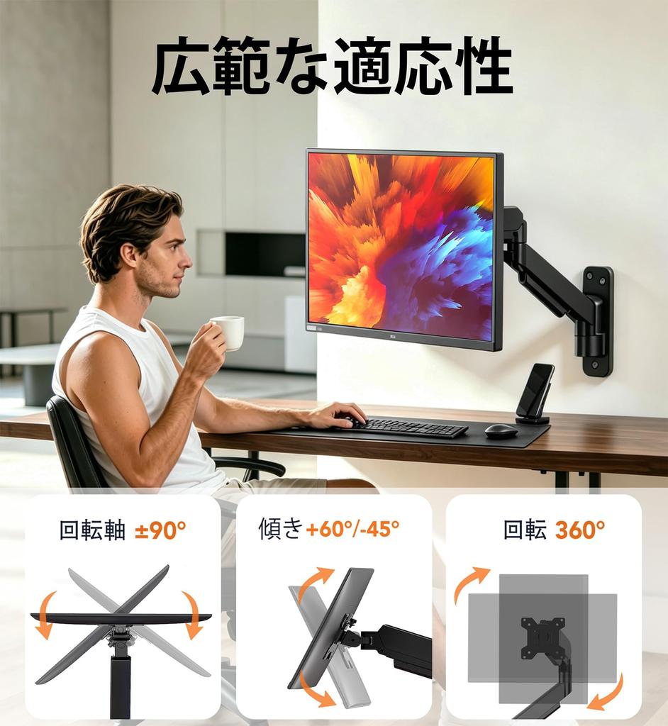 Hemudu PC Monitor Wall Supports Weights of VESA Suitable for Inch Arm, Mount, Approx. 2-10kg, 75x75mm/100x100mm, 17-32 Monitors.