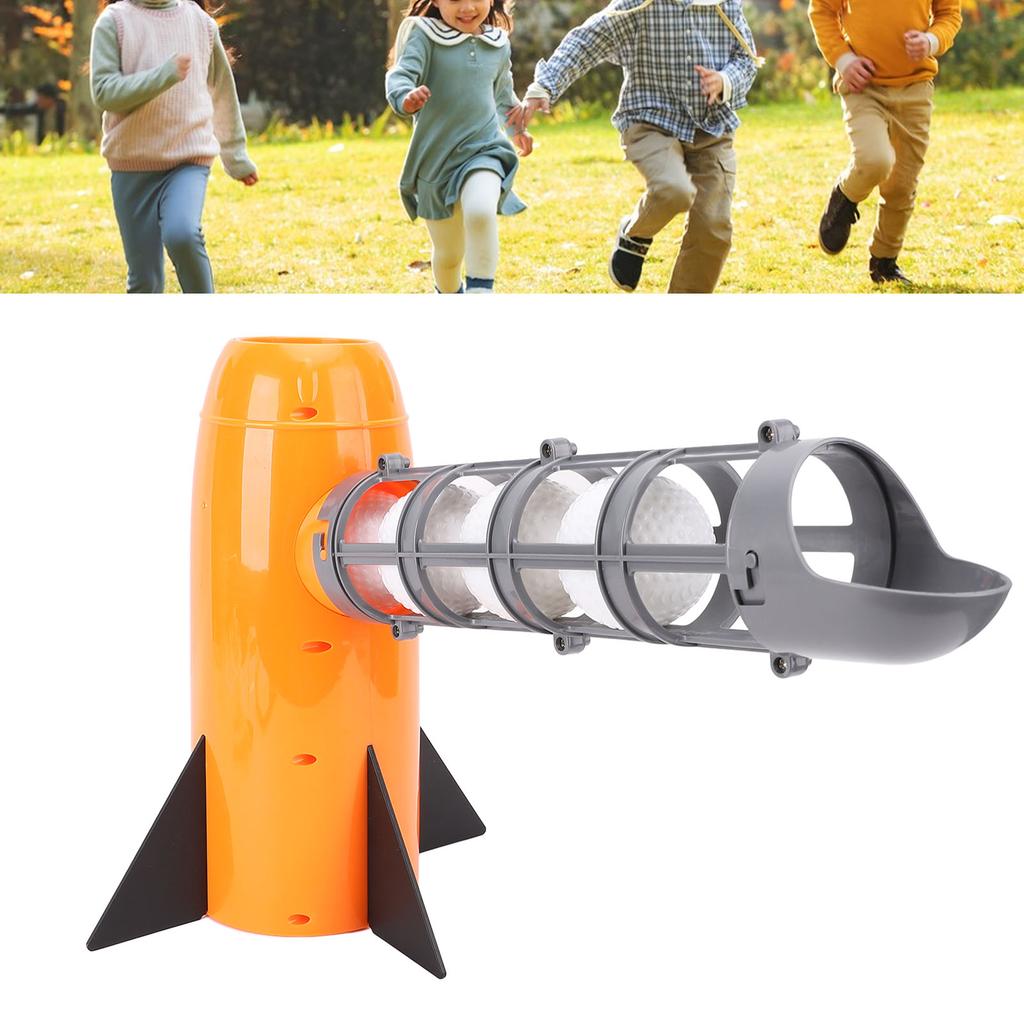 Automatic Baseball Pitching Machine One Click Start Plastic Baseball Trainer with 5 Balls and Baseba