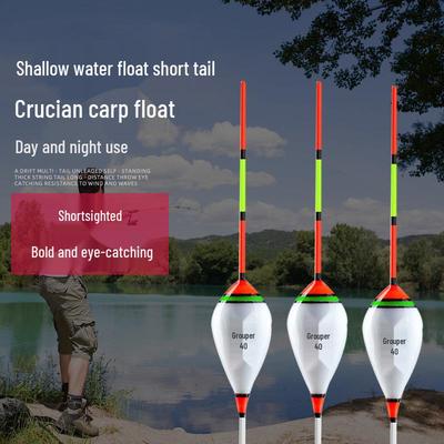 Short Tail Crucian Carp & Grouper Nano Ice Fishing Float for Shallow Water Winter Fishing