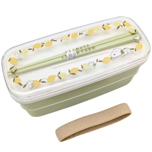 Kamio Japan Snoopy 2-Tier Lunch Box, Lemon Farm, Lunch Box, 207615