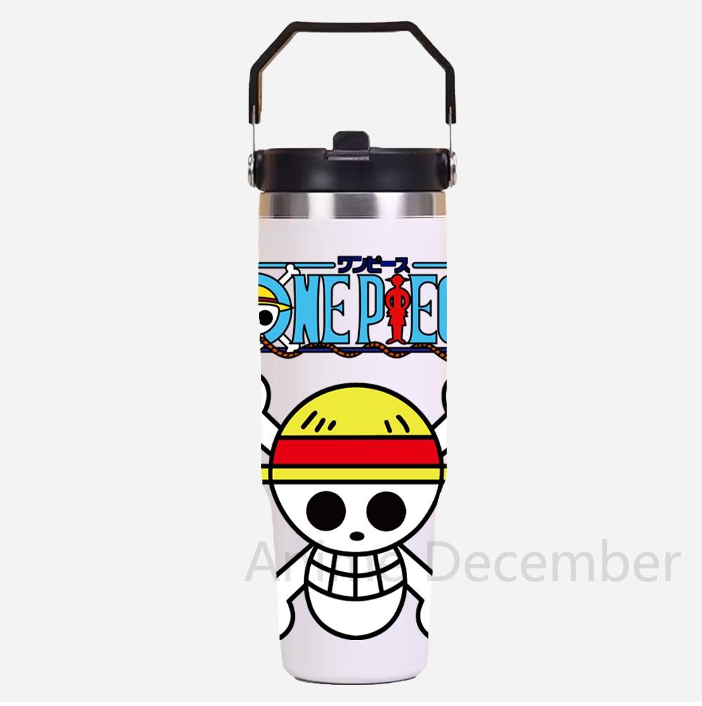 30oz Anime Americká Jednoduchá Jednobarevná Nerezová Termoska Přenosný Hrnček na Vodu do Auta Termoizolační Studený Ledový Hrnček