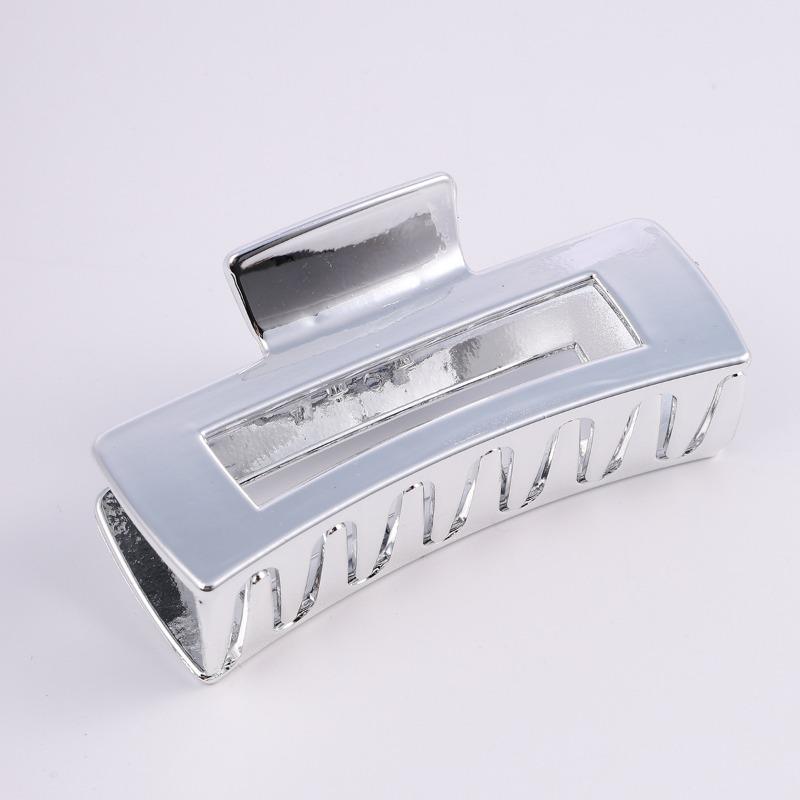 New Style Hair Clip Imitation Metal Plated Grab Clip Silver Large Grab Clip High-grade Light Luxury Accessories Hair Accessories