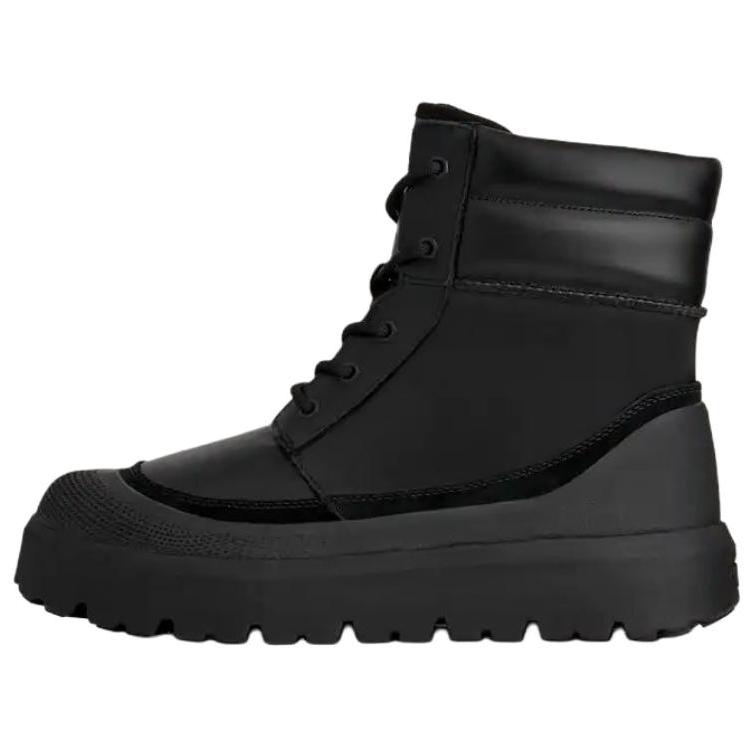 UGG Neumel High Weather Hybrid Теплые Кожаные Модные Ботинки на Шнуровке для Снега Мужские ботинки Черные 1174250-BBLC