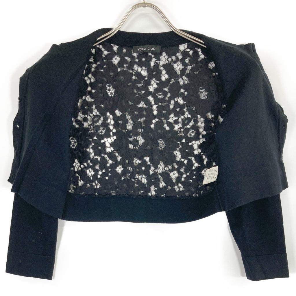 YOKOCHAN [Good Condition] YCN-416-041 Lace/knit crew neck knit tops 36 blackUsed