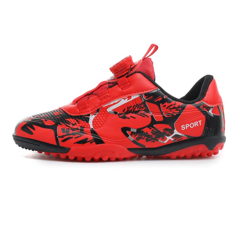 2023 New School Season Children's Football Shoes Rotating Button Boys Short Nails TF Training Football Shoes