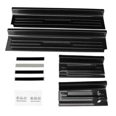 Carbon Fiber Door Sill Scuff Plate Pedal Protector Outside Fits for Jeep Wrangler JLJLU 1819