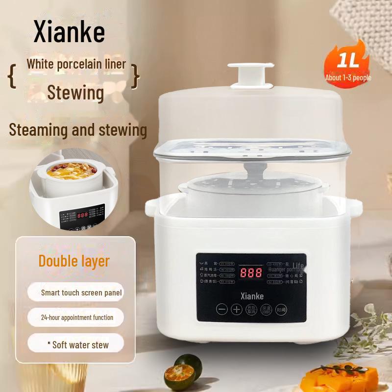 

Складная электрическая пароварка Xianke: 3-слойная многофункциональная кухонная машина для завтрака с автоматическим отключением питания