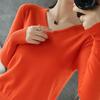 Women's V Neck Long Sleeve Solid Knit Sweater Slim Basic Layering Pullover Jumper