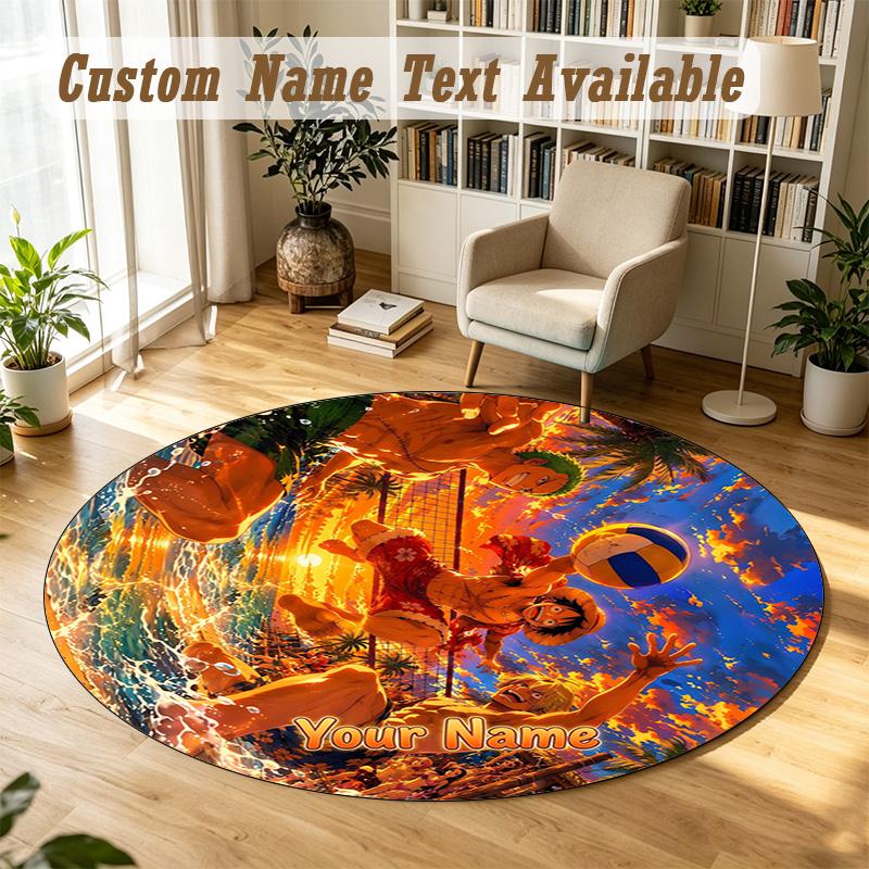 Round Rug Custom NameOne Piece Pattern Non Slip Carpet Home Floor Decor