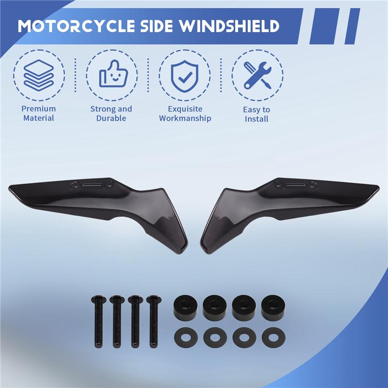 For MT-125 MT-15 MT125 MT15 - Motorcycle Windshield Side Wind Deflector Spoiler Fly Screen Gray