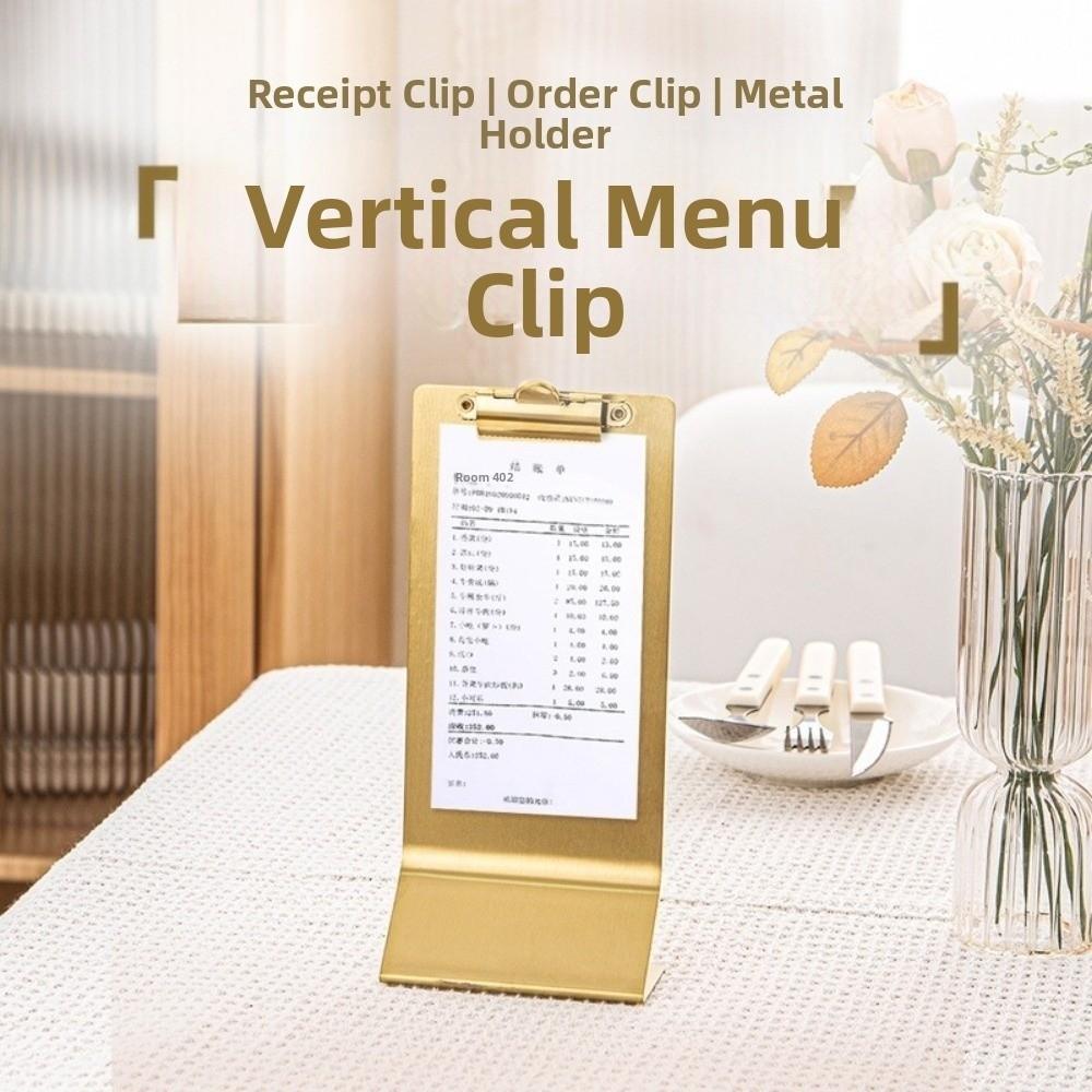 Metal Hard Plate Document Typing Paper Stand Vertical Design Receipt Holders Restaurant Use
