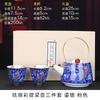 Pure Silver Teapot One Pot Two Cups Gilt Silver Tea Set Outdoor Simple Travel Ceramic Tea Brewer Portable Bag with Printing