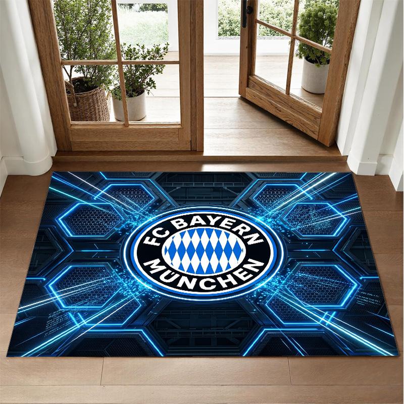 Bayern Munich Design Crystal Velvet Rug Soft Decorative Mat for Bedroom Entrance