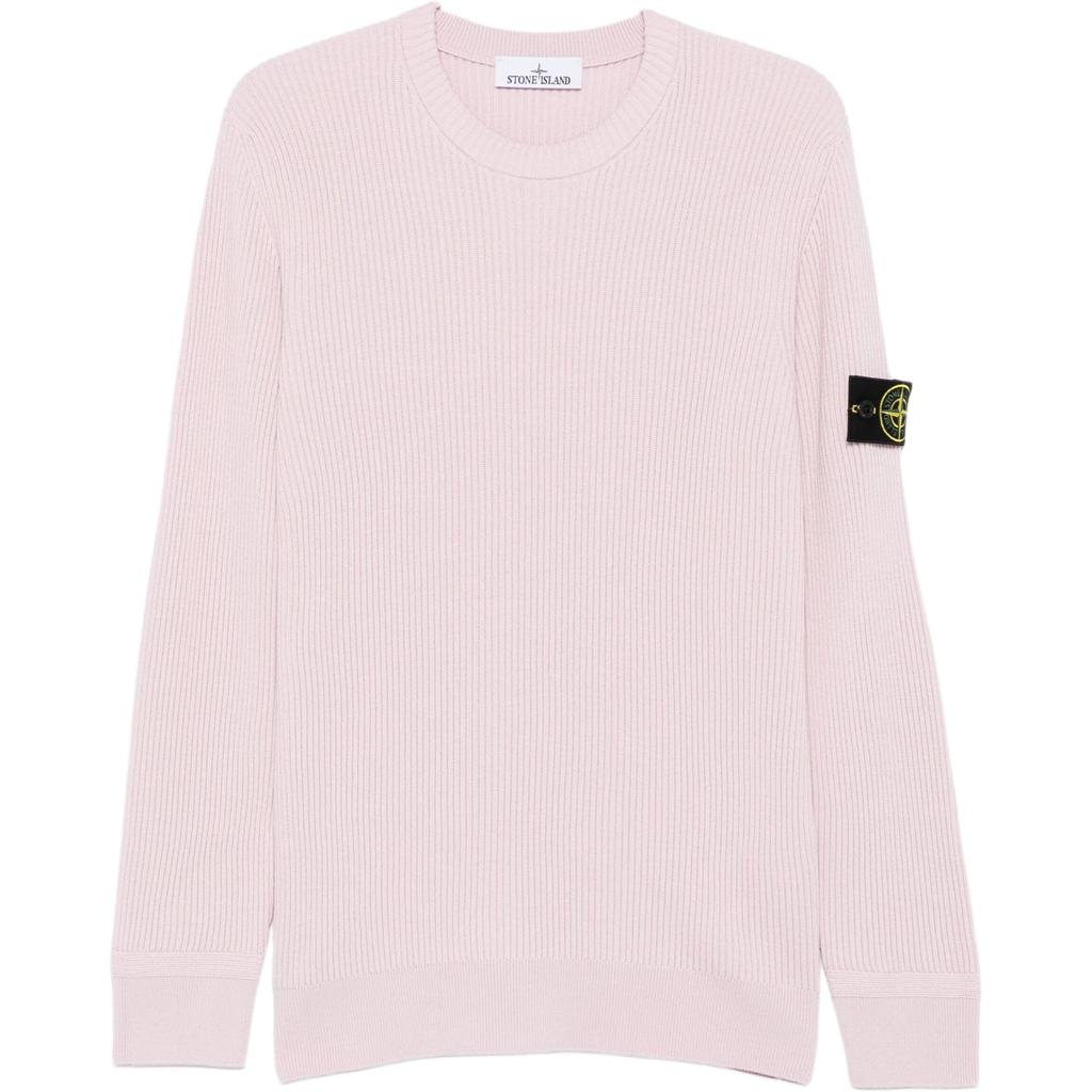 Stone Island Badge Crew Neck Solid Color Long Sleeve Sweater Men sweater K2S155100053S00C2-V0080