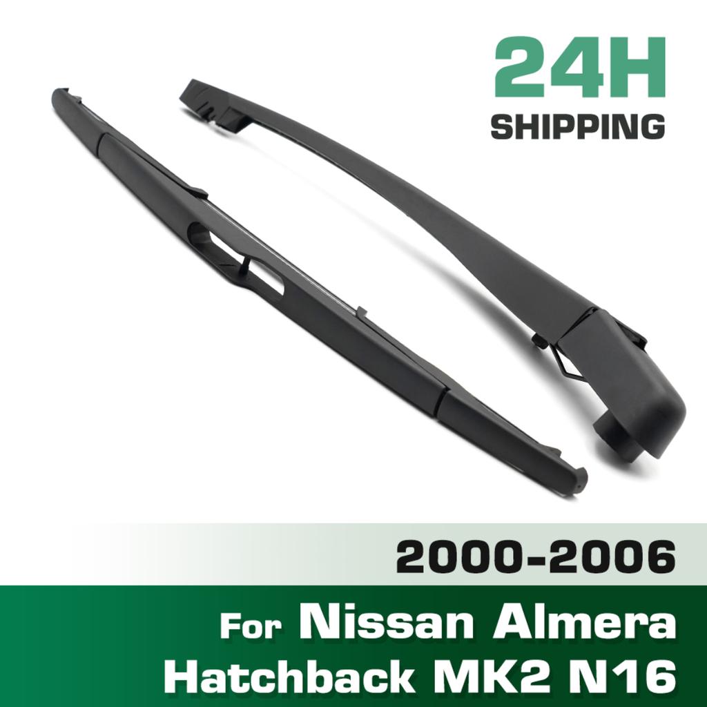 Wiper 14" Rear Wiper Blade & Arm Set Kit For Nissan Almera Hatchback MK2 N16 2000 - 2006 Windshield Windscreen Window