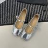 Fashion French Square Head Women's Mary Jane Shoes Spring and Summer Retro One-button British Style Square Heel Flat Single Shoes Women