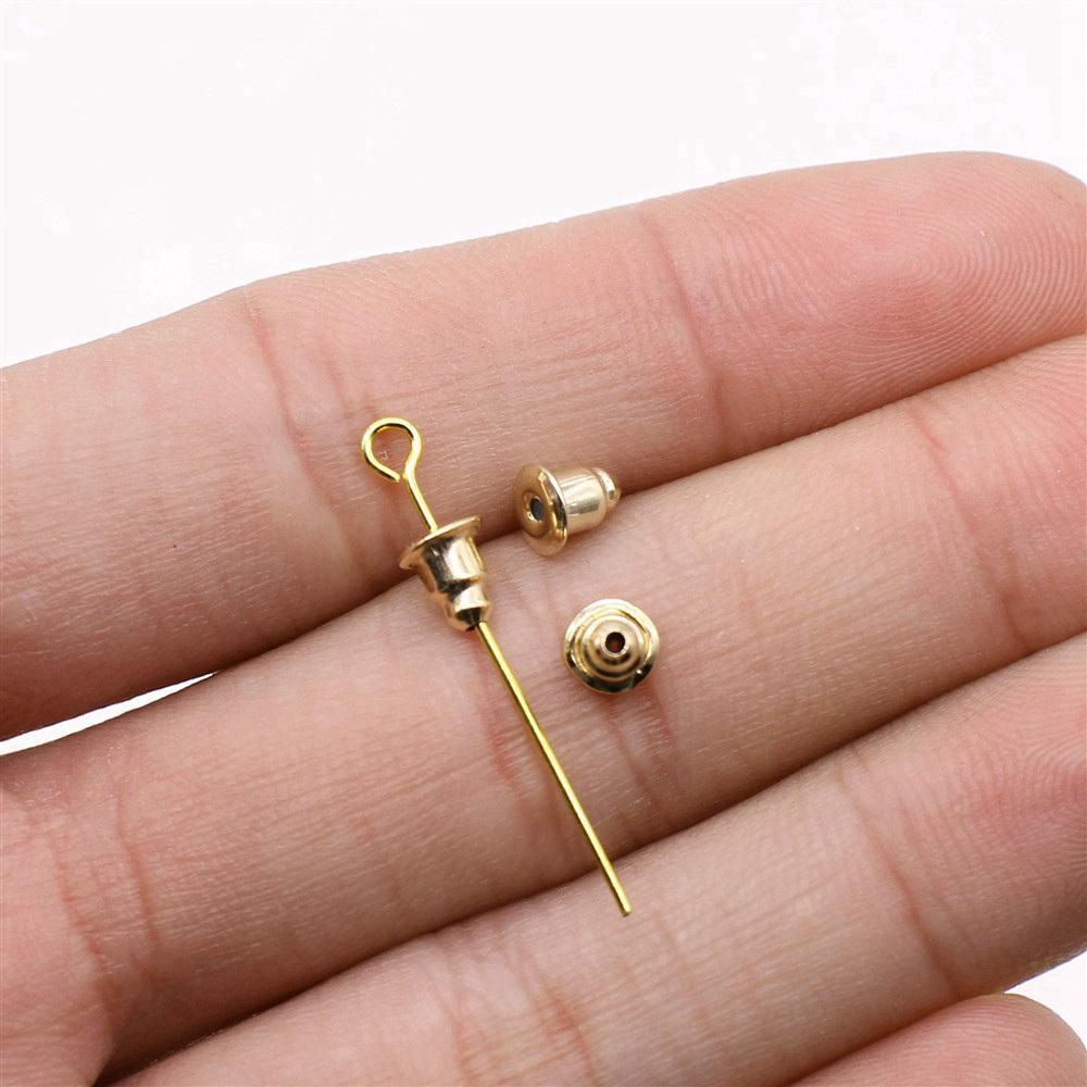 

200шт Серьги Назад Ювелирные Компоненты Аксессуары Kc Золото Цвет Железо 6X5мм