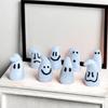 8Pcs Halloween Ghost Ornament Weather-Resistant Glow in The Dark Mini Ghost Figures Halloween Party Decoration