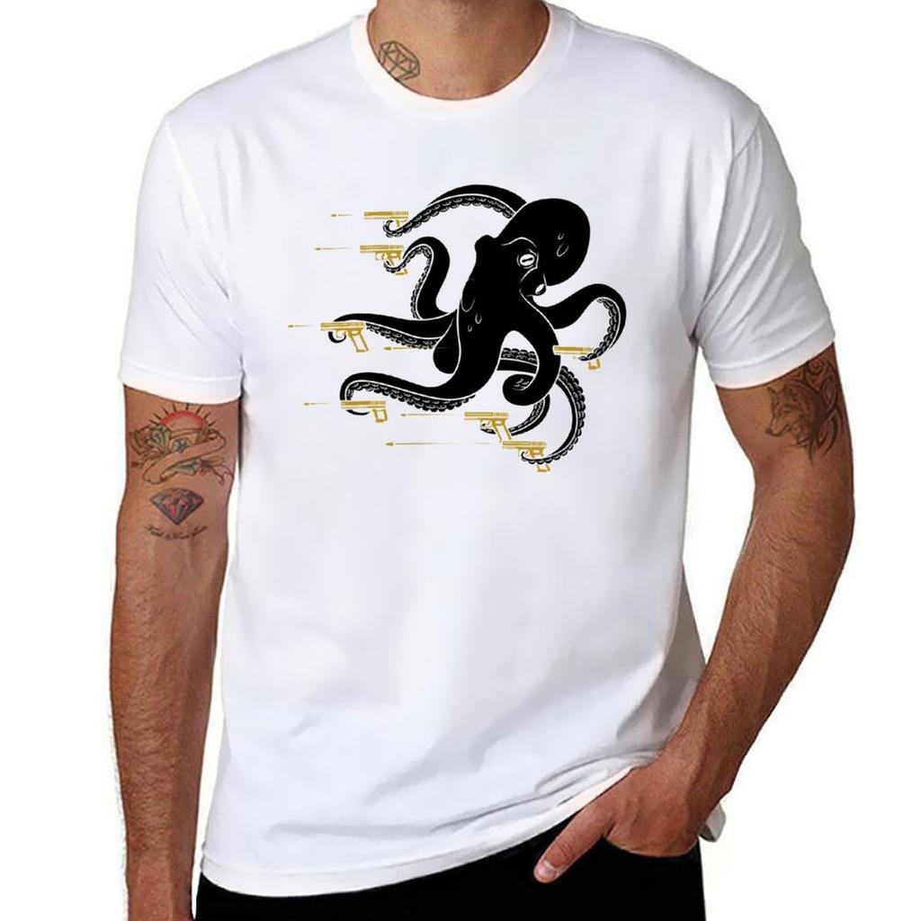 Gloctopus Black Gold Tshirt Basic Simple Design Short Sleeve Shirt