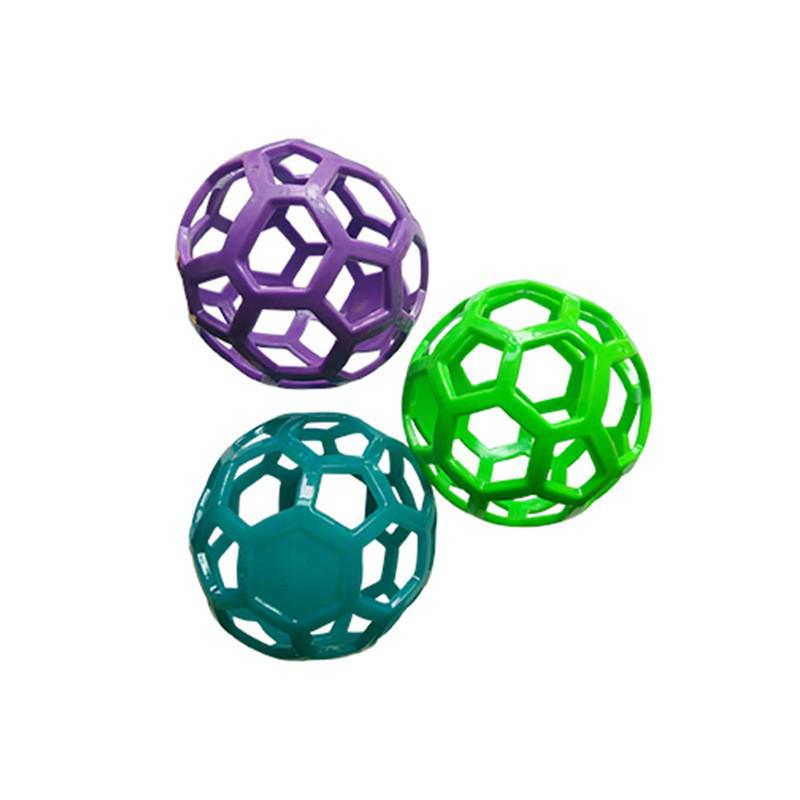 Dog Chew & Food Dispensing Rubber Toy Ball with Bell