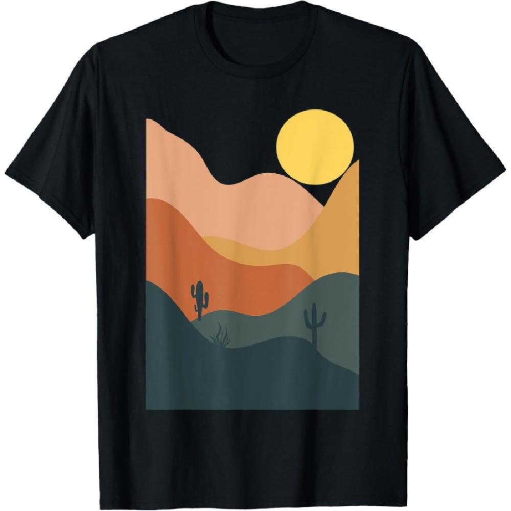 

Abstract Mountains Cactus Desert Landscape in Terracotta T-Shirt XXXXXL
