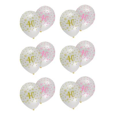 Creative Party Latex-Luftballons zum 40. Geburtstag (Packung mit 6)