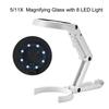 5 11X Magnifying Glass with 8 LED Light Hnadheld Desktop Multifunctional  Reading Magnifier