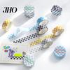 Farbiges Klebeband 1 Rolle Washi Klebend Haftend Klarer Druck Abziehbar Papier Lichtbeständig Scrapbooking Schachbrettmuster für Kinder Dekorativ