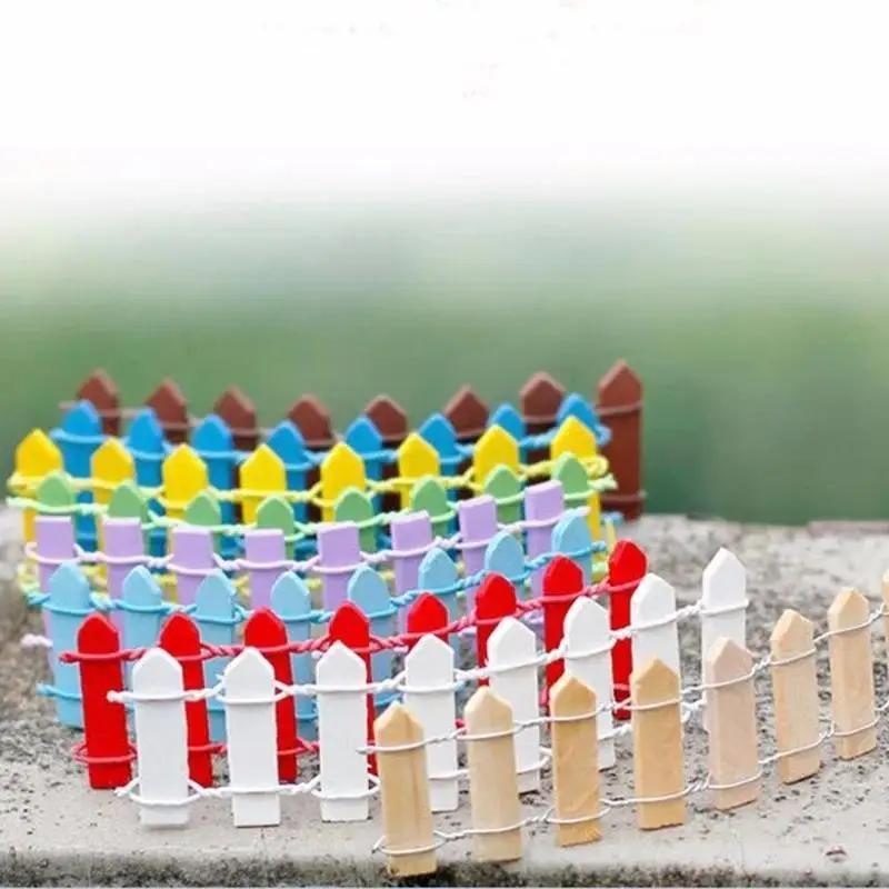 6 Pcs Hot Sale Moss Micro Landscape Decoration Fence Small Wood Fence Moss Fence Garden Supplies Random Color Home Ornaments