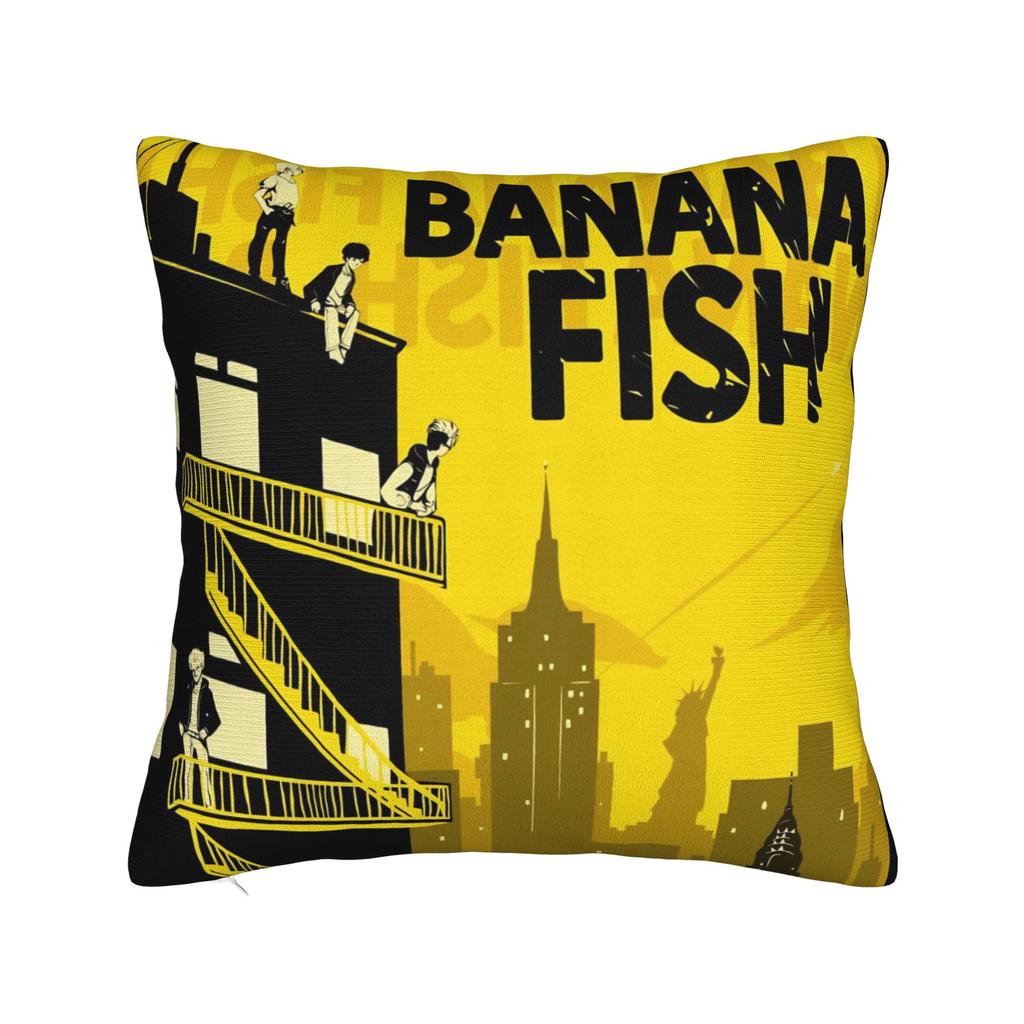 Dekoracyjne Poszewki na Poduszki Banana Fish Akcesoria Anime Poszewka na Poduszkę do Łóżka Pokrowiec na Poduszkę z Zamkiem Błyskawicznym Wielorazowego Użytku