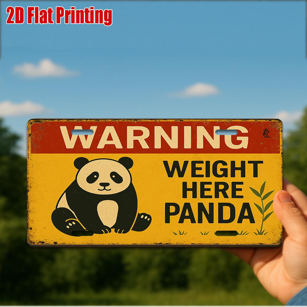 

pc Vintage Panda Warning Weight Limit Sign Funny Animal Decor with Sitting Panda HeavyDuty Aluminum Metal Plate xcm 15x30cm(5.9x7.8inch)