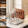 Stainless Steel Kitchen Storage Rack M-Shaped Slots Cutting Board Rack  Kitchen Countertop