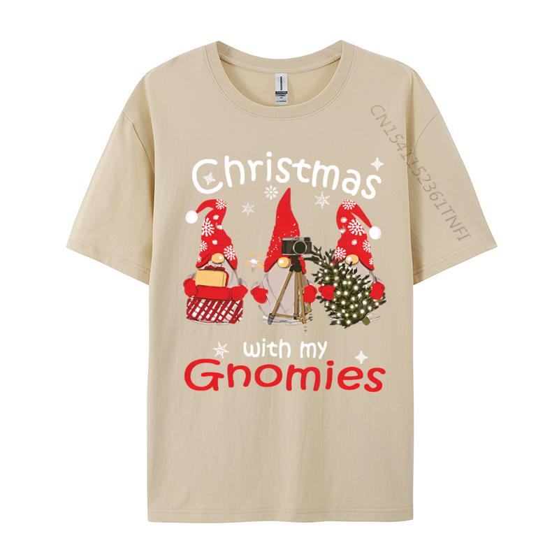 Gnome Family Christmas Gnomies Xmas Tshirt Black Family Leisure T Shirts Cotton Unisex Tops T Shirt Printed On