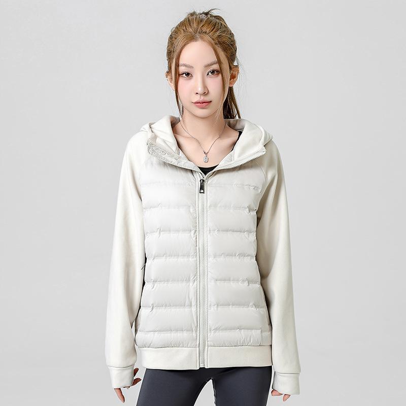 Spring and Autumn trend casual versatile men and women couples new down jacket light and thin hooded splicing cardigan jacket men