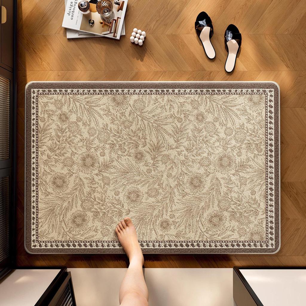 American Style Imitation Cashmere Irregular Floor Mat - Water Absorbent, Dirt Resistant for Bathroom and Kitchen Hallway.