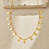 Stainless Steel Water Drop Necklace for Women,Gold Color Flat Rolo Chain Necklaces,Daily Jewelry Accessories Gift